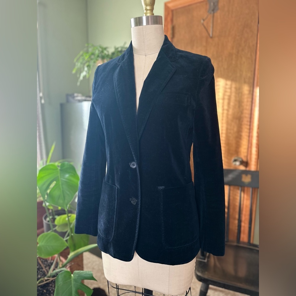 Vintage Black Velvet Blazer Womens XS Made In Japan - Picture 2 of 8